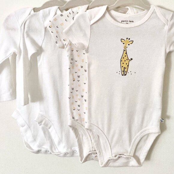 Baby Bodysuit Bundle 6-9M - White/Yellow - Petit Lem/Bundles Baby Place - Picture 1 of 8